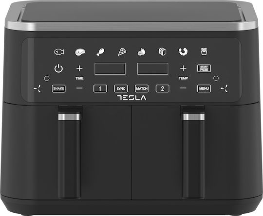 Tesla Air Fryer με Wi-Fi & Διπλό Αποσπώμενο Κάδο 9lt Μαύρο AF900BSD