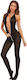 Annamu Black Zipper Bodystocking A-1021