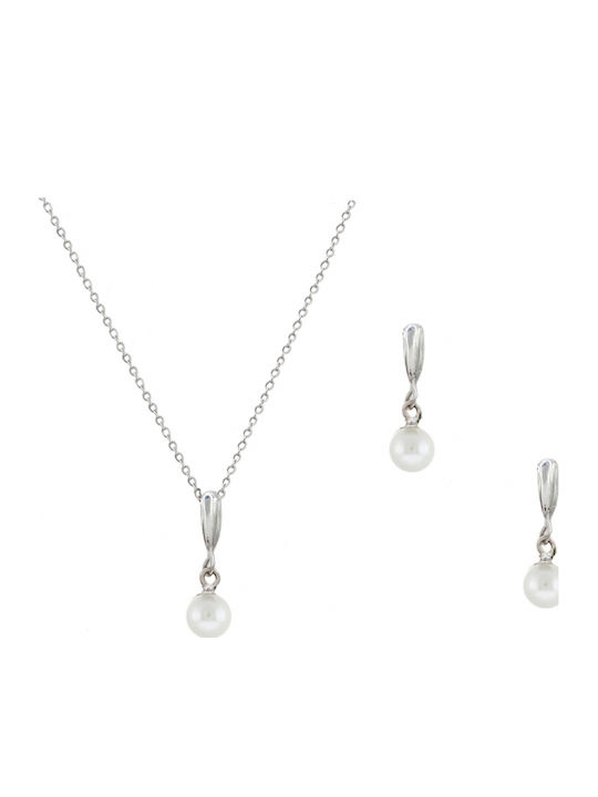 Hochwertiges Schmuckset aus Weißgold 14K