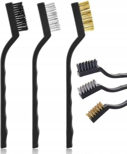 Set 3 Brushes Steel; Brass; Nylon Cleaning 166 Mm