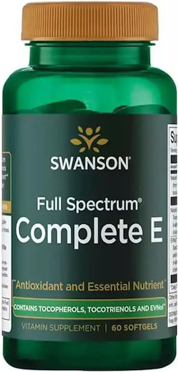 Swanson Full Spectrum Complete E Βιταμίνη για τo Δέρμα & Αντιοξειδωτική δράση 100iu 60 μαλακές κάψουλες