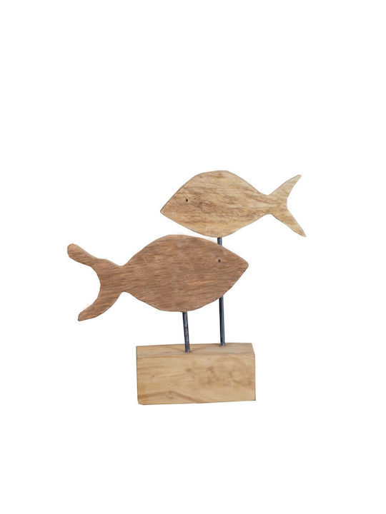 Wooden Decorative Fish H36xW38xD8cm