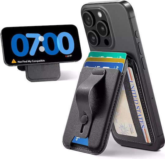 ESR MagSafe Card Case Grip Wallet Stand HaloLock in Black color