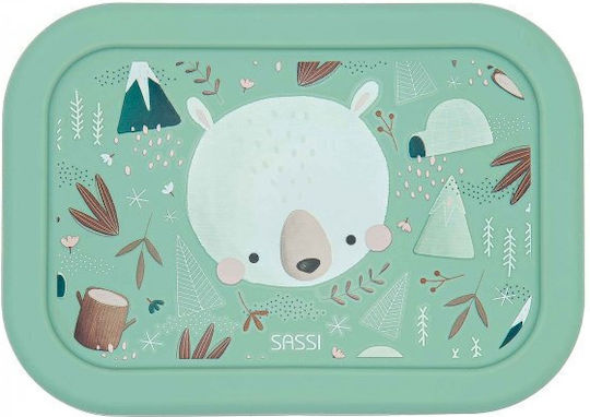 Sassi Junior Bear Bear Plastik Kinder Lebensmittelbehälter 0.7Es Grün 17.3 x 12cm