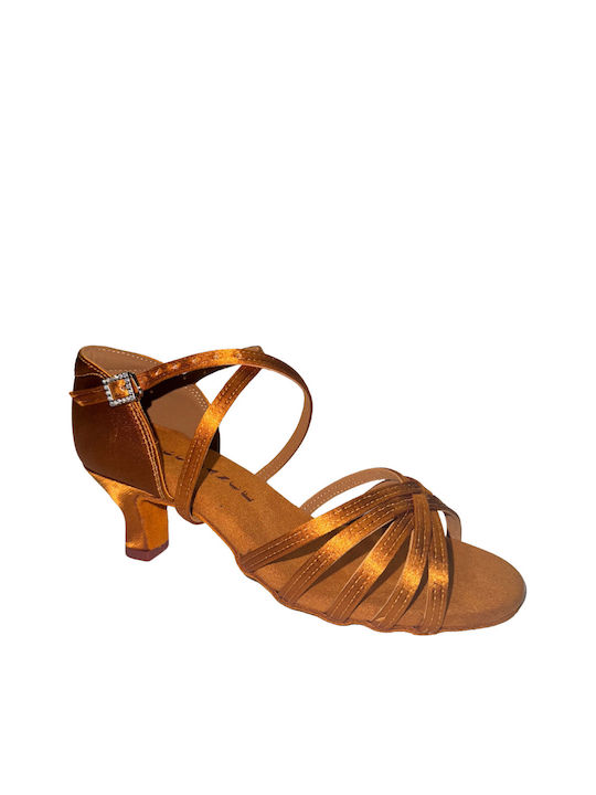 Godance Pantofi de dans Latină Satin Toffee Maro