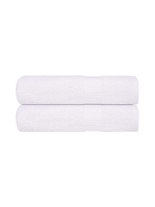 vidaXL Bath Towels Set 2 pcs White