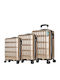 Provitera Travel Suitcases Hard Gold with 4 Wheels Set of 3pcs
