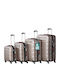 Provitera Reisekoffer Hartschalen Champagne mit 4 Räder Set 4Stück