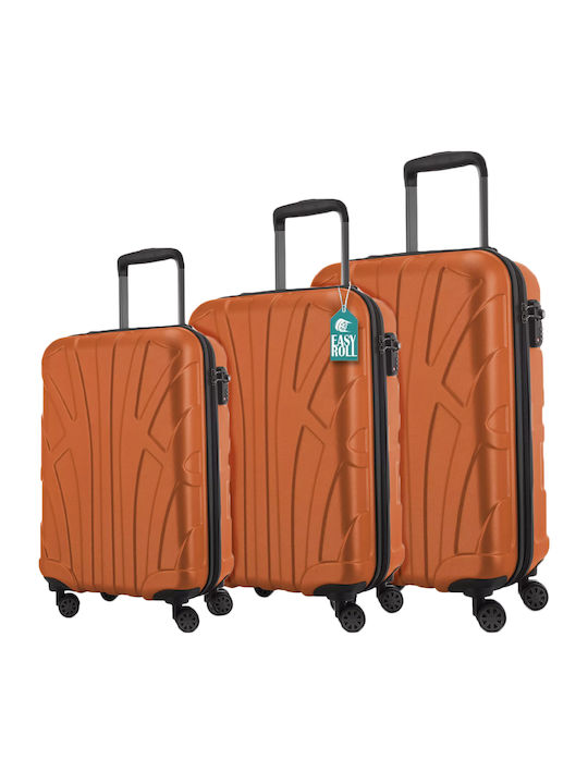 Provitera Travel Suitcases Hard Orange with 4 Wheels Set of 3pcs
