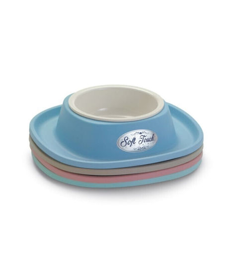 Georplast Kunststoff Schalen Futter & Wasser für Hund & Katze auf Basis von 600ml in Hellblau Farbe