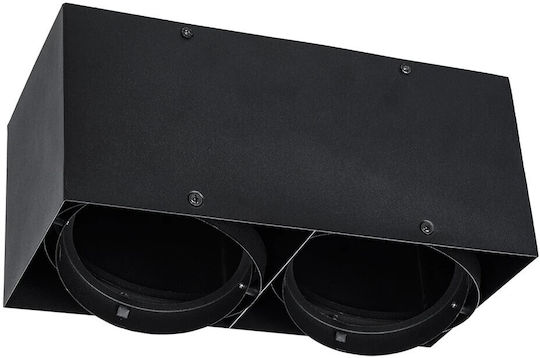 GloboStar Dublu Spot cu Soclu GU10 în Culoare Negru