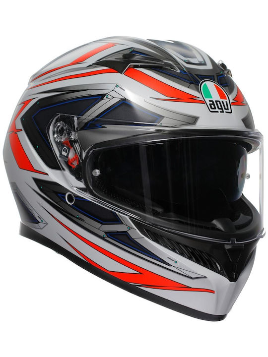 AGV K3 Space Mat White / Red Motorcycle Helmet ...