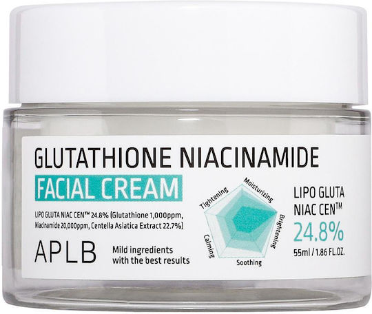 APLB Glutathione Light Cremă Hidratantă de Față cu Niacinamidă și Centella Asiatica 55ml