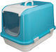 Cat Toilet Closed with Filter and Sieve Light Blue L58 x W42 x H42cm