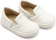 Babywalker White Baptism Leather Moccasins