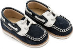 Babywalker Blue Baptism Leather Moccasins