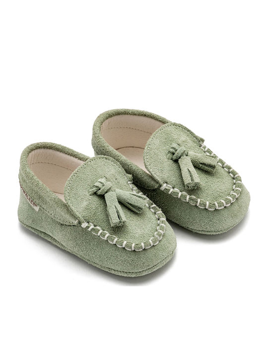 Babywalker Christening Leather Soft Sole Green ...