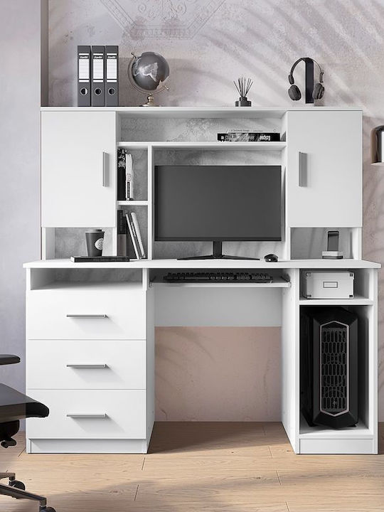 Γραφείο Keldra Ξύλινο Λευκή Απόχρωση 140x59.8x1...