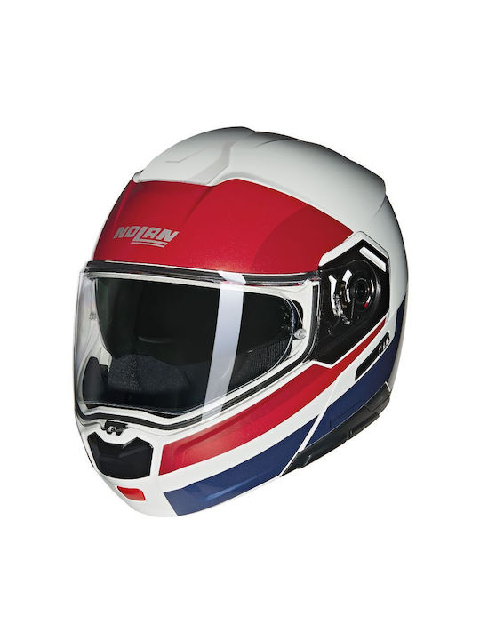 Nolan N90-3 Roboto 345 White / Red / Blue Motor...