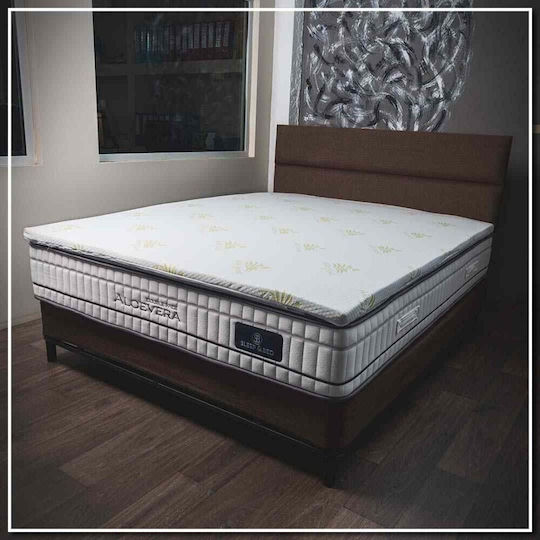 Klikareto Mattress Topper Super Double Memory Foam Infused with Aloe , Removable Cover & Elastic Straps 160x200x4cm