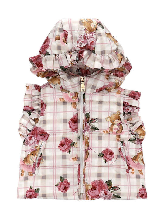 Kids' Casual Jacket Sleeveless with Hood Ecru