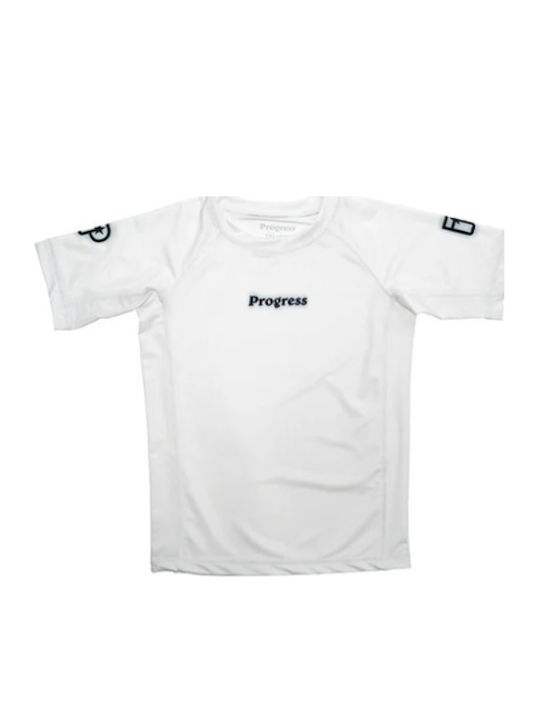 Progress Παιδική Κοντομάνικη Μπλούζα PR-KIDS-R01-WH για Jiu-Jitsu Λευκή