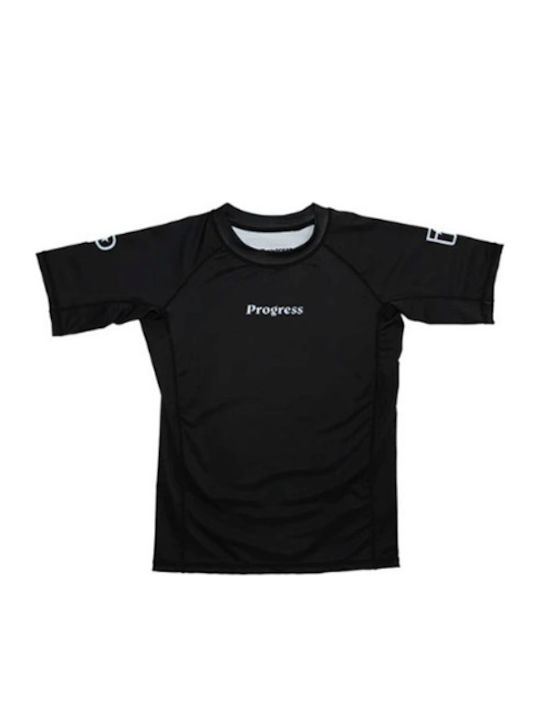 Progress Παιδική Κοντομάνικη Μπλούζα PR-KIDS-R01-BK για Jiu-Jitsu Μαύρη