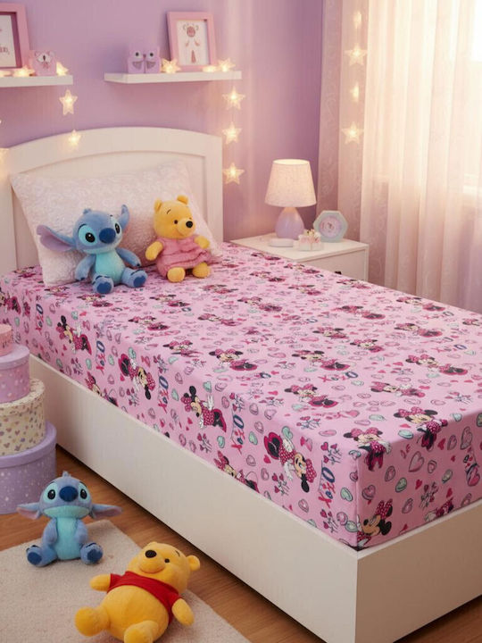 Disney Bettlaken Einzeln Mit Gummizug Baumwolle Minnie 90x200cm