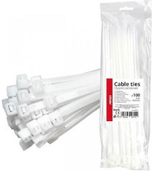 AMiO Legături Cablu Din Plastic 300mmx4.8mm În Culoare Albă 100 Buc AMiO Legături Cablu Din Plastic 300mmx4.8mm În Culoare Albă 100 Buc