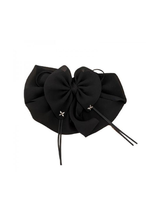 Ecarla Tulle Hair Clip Black Bow