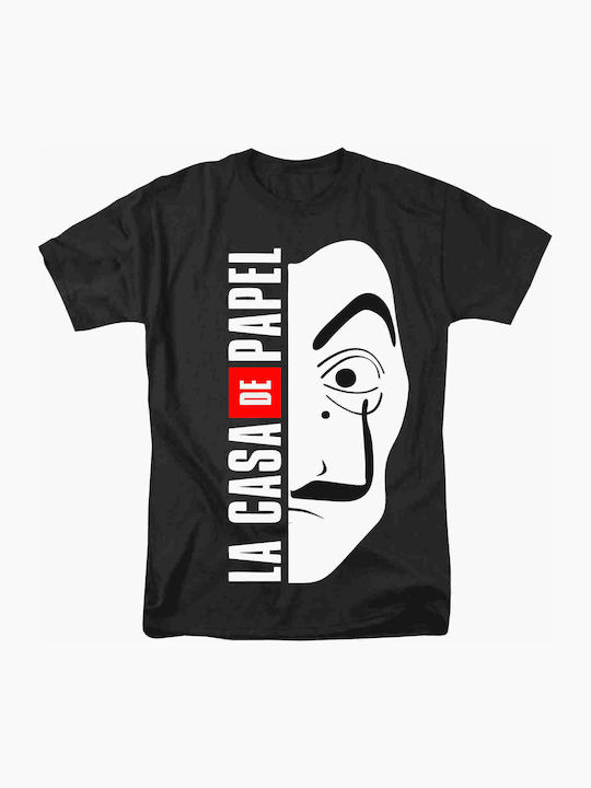 Men's Black T-Shirt La Casa De Papel Dp0255