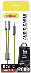 Andowl Audio Cable 3.5mm Male to Dual Female Q-yp12
