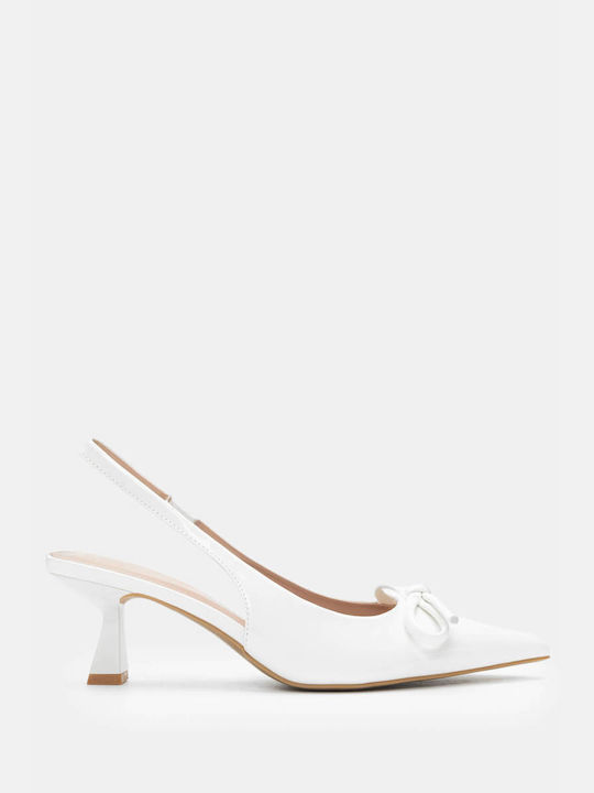 Luigi Pointed Toe White Heels