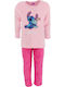Disney Παιδική Πιτζάμα Χειμωνιάτικη Fleece Ροζ