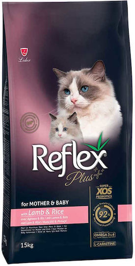 Reflex Plus Mutter- und Babykatzenfutter Lamm Vollfutter Wachstums- und Stillende Katzen Lammfleisch Reis 15 Kg