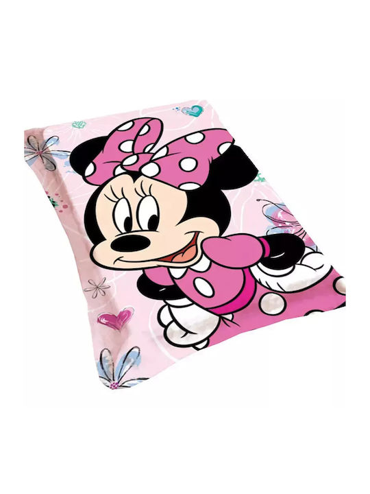 Borea Blanket Cot Minnie Fleece Pink 100x150cm