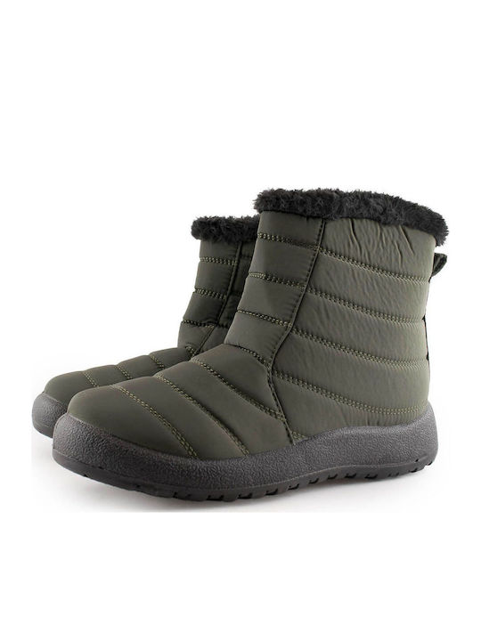 Blondie Stiefeletten Damen mit Pelz Grün
