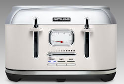 Muse Φρυγανιέρα 4 Θέσεων 1800W Μπεζ