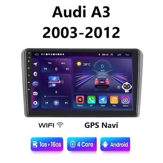 Car Audio System for Audi A3 2003-2012 (Bluetooth/USB/WiFi/GPS/Apple CarPlay/Android Auto) with 9" Touch Screen