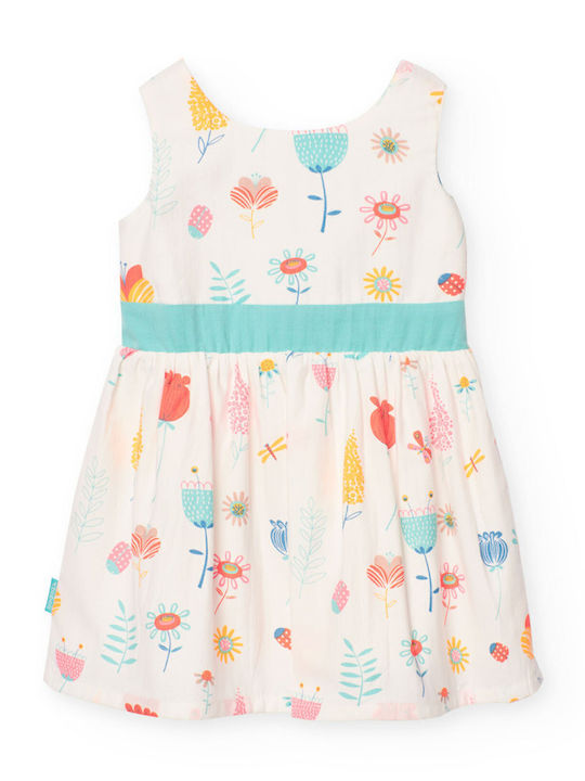 Kinderkleid Ärmellos Satin Mehrfarbig