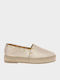 Women's Leather Espadrilles with Studs Gold