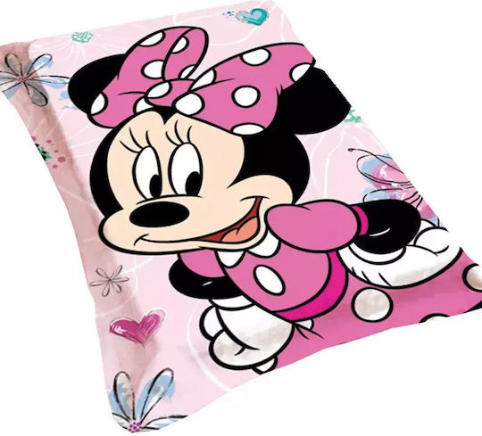 Borea Blanket Cot Minnie Fleece Pink 100x150cm