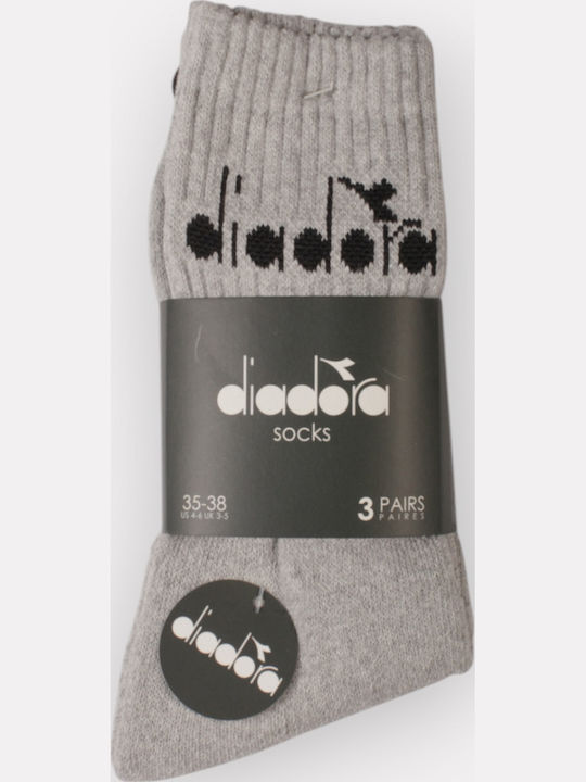 Diadora Athletic Socks Gray 3 Pairs