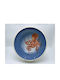 Handgefertigte Keramik-Oktopusschale Blau 20cm
