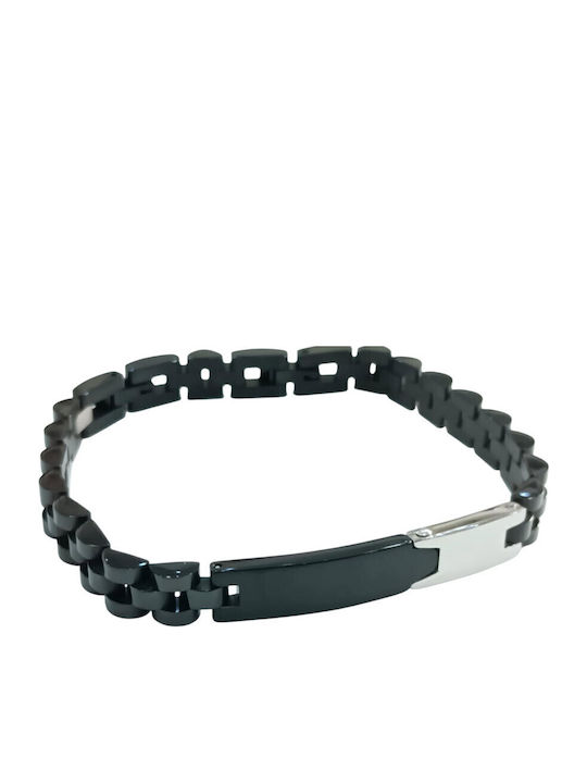 Kalliopi Silver Men's Bracelet Identity from Stainless Steel 22cm