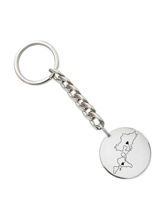 Theodora's Jewellery Keychain Metallic for Couples Additional text engraving on the back side