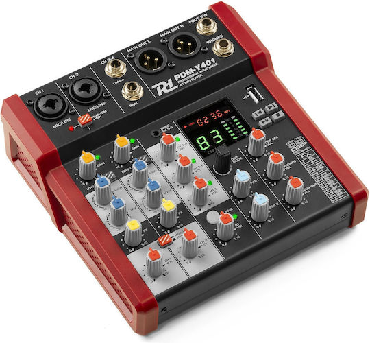 Power Dynamics PDM-Y401 SOCON466 Analog Console 4 Channels with Phantom Power & 2 XLR Inputs & Bluetooth