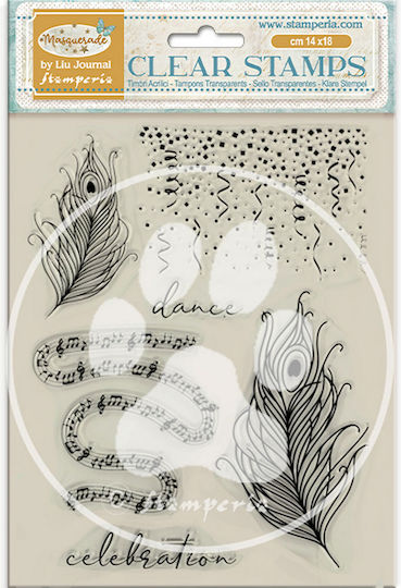 Σφραγίδα Stamperia 14×18 Cm Masquerade Feathers