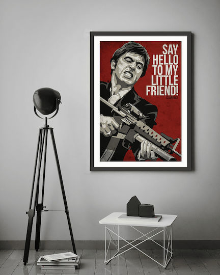 Poster Scarface Mv009 21cm X 30cm Λευκό Κάδρο Pvc 18x24