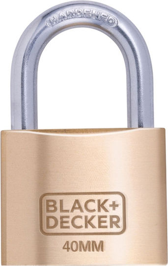 Black & Decker Ορειχάλκινο Λουκέτο Πέταλο με Κλειδί 40mm Μαύρο